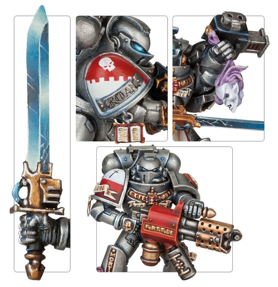 Warhammer 40K Combat Patrol Grey Knights Army Set – 17 Miniatures Including Castellan Crowe, Strike Squad, Brotherhood Terminators & Venerable
